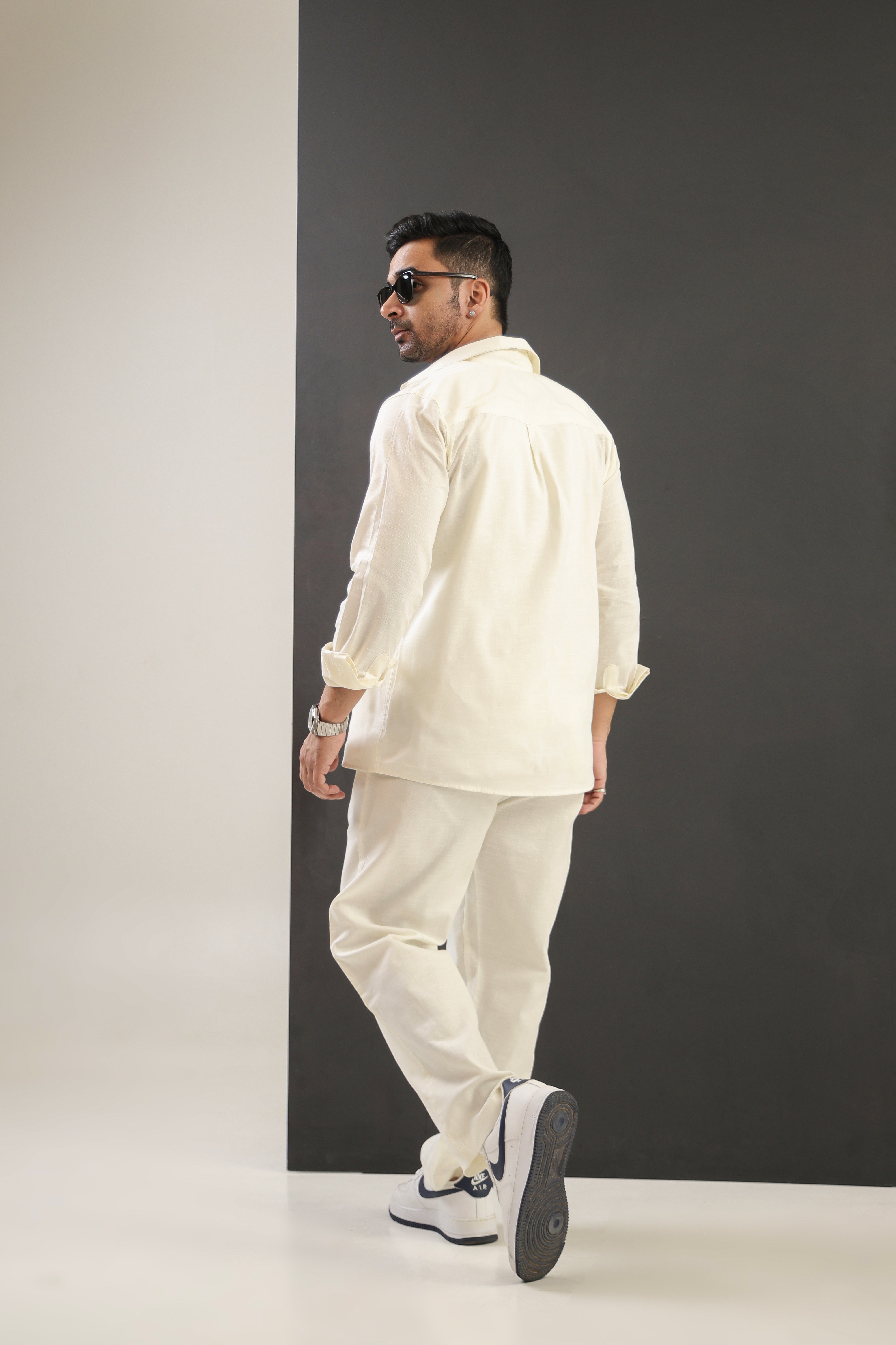 Men's Ivory cloud Sculpted Co-Ord Set