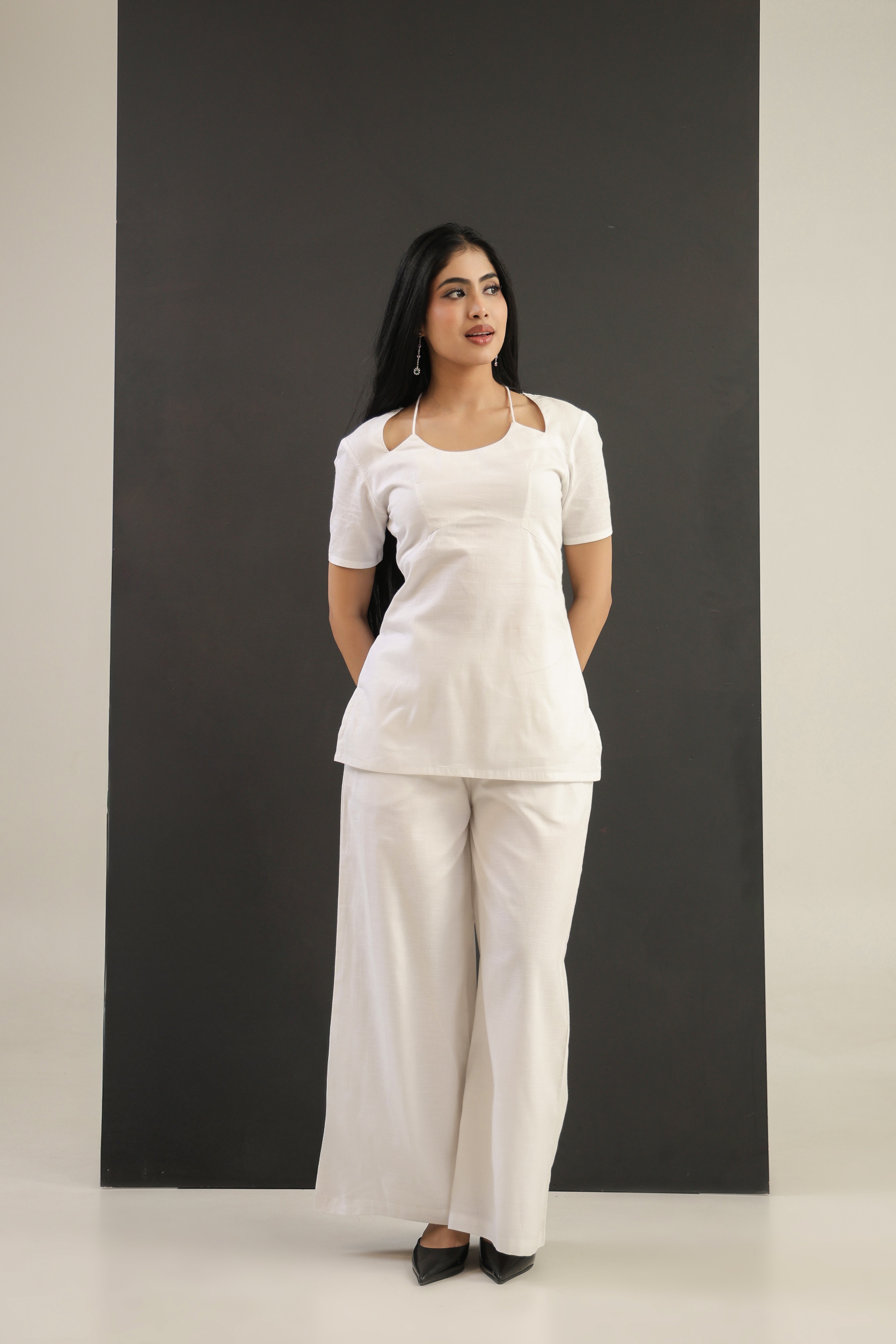 Women's Snow-white Sculpted Co-Ord Set