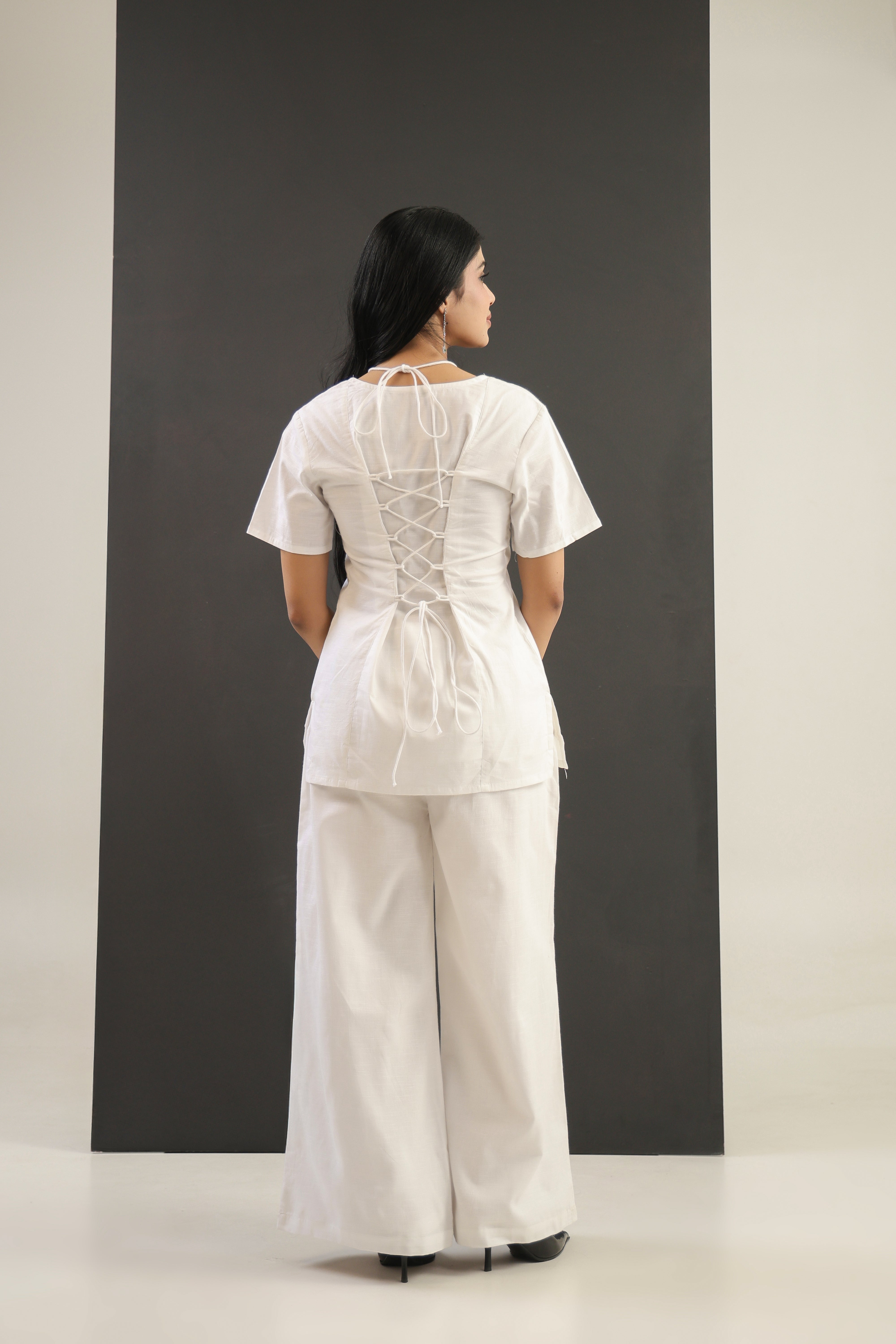 Women's Snow-white Sculpted Co-Ord Set