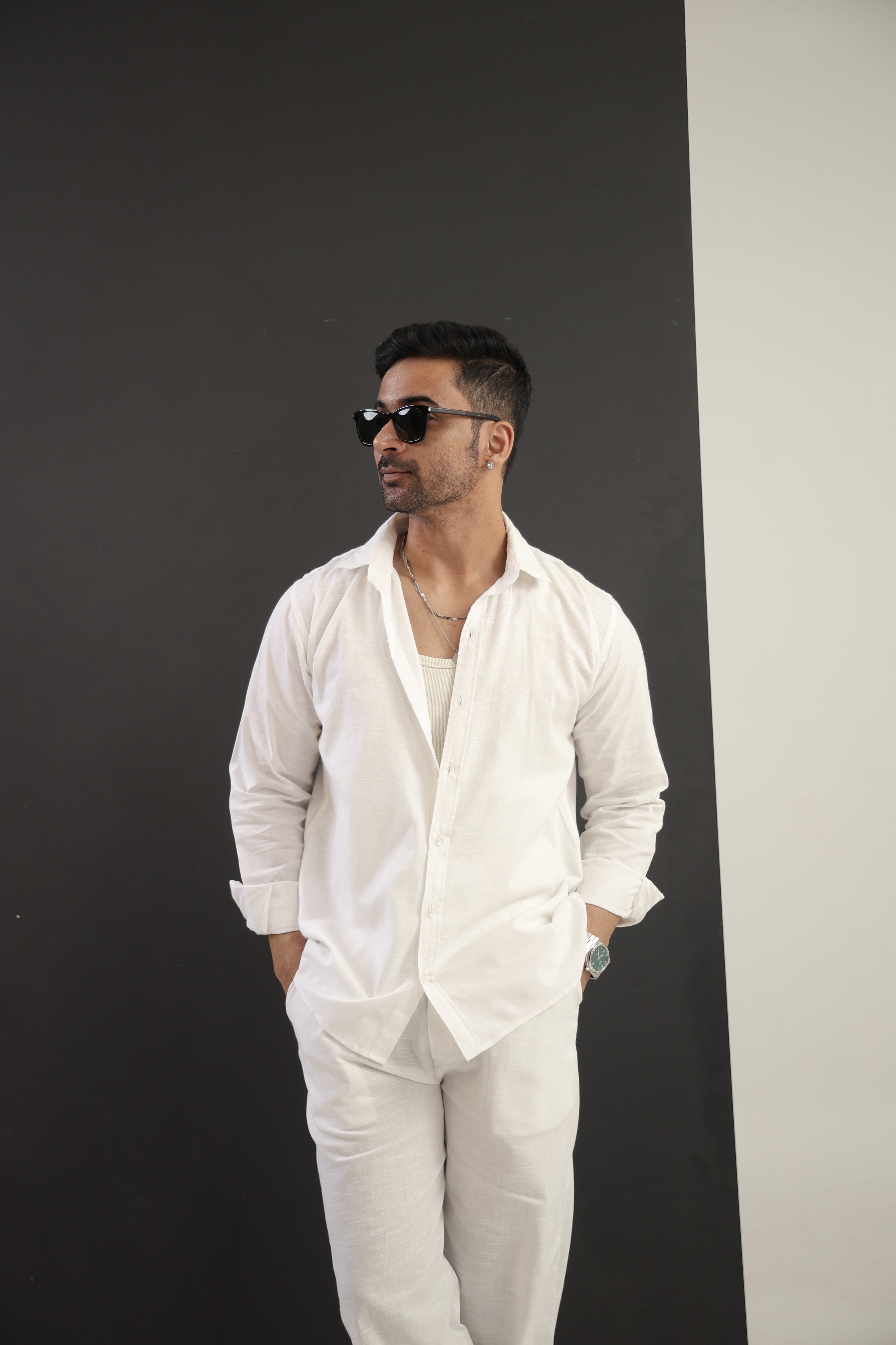 Men's Snow-white Signature Co-Ord Set