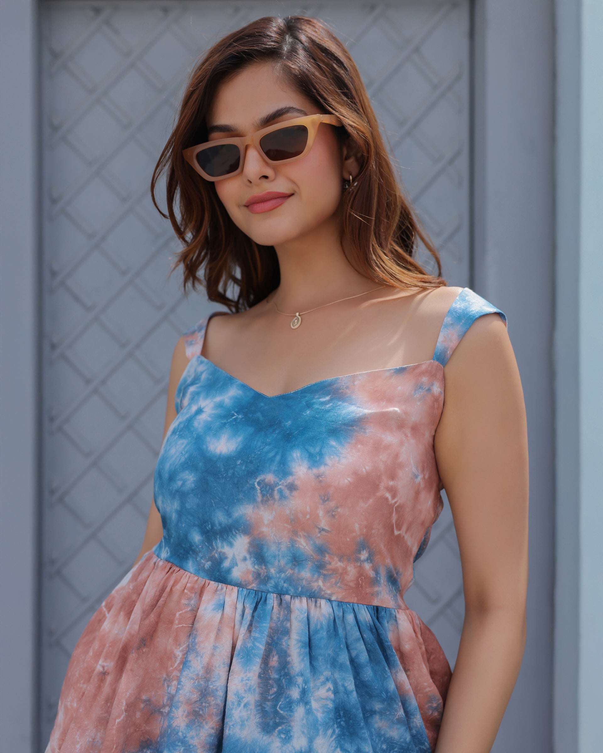 Cloudburst Tie-Dyed Tiered Maxi Dress