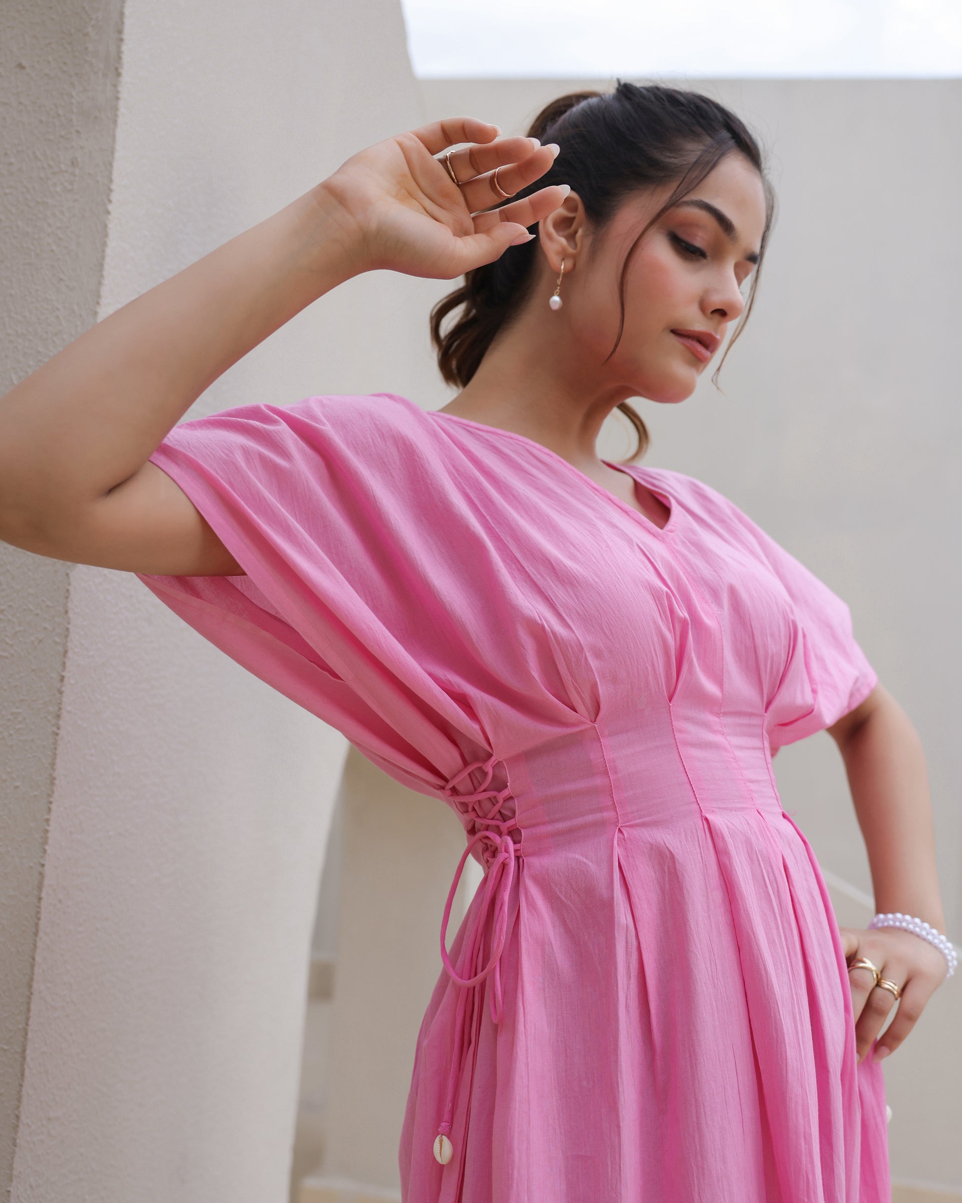 Blush Meadow Dip-Dyed Midi Dress