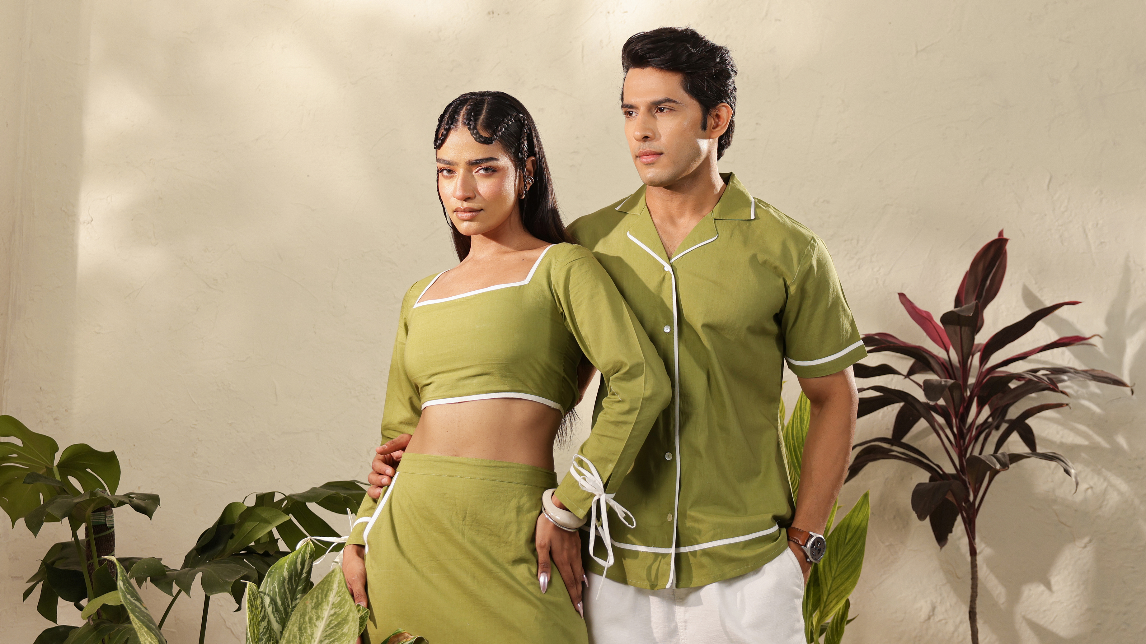 Olive Edge Couple Set