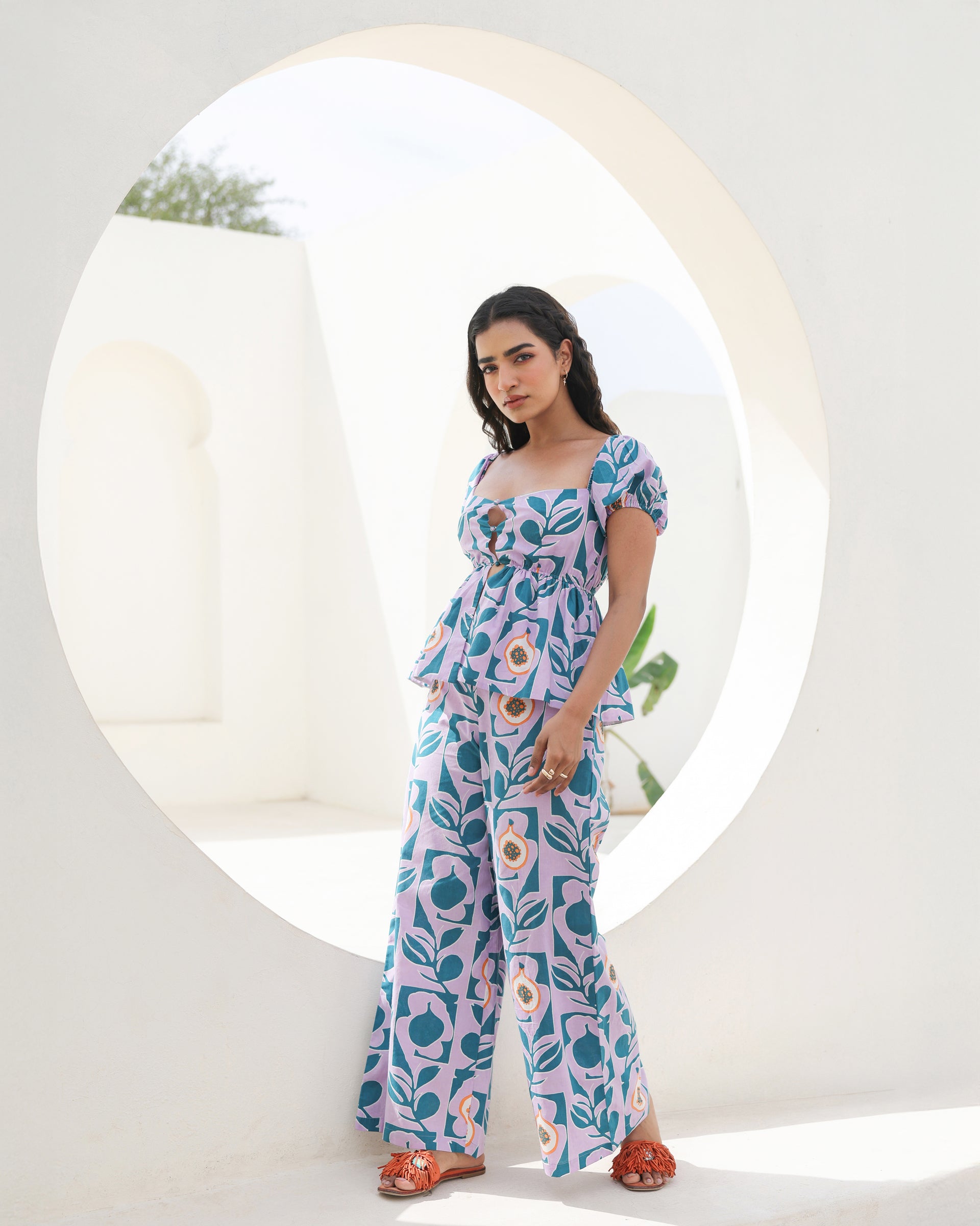 Lilac Orchard Fruit Print Co-Ord Set