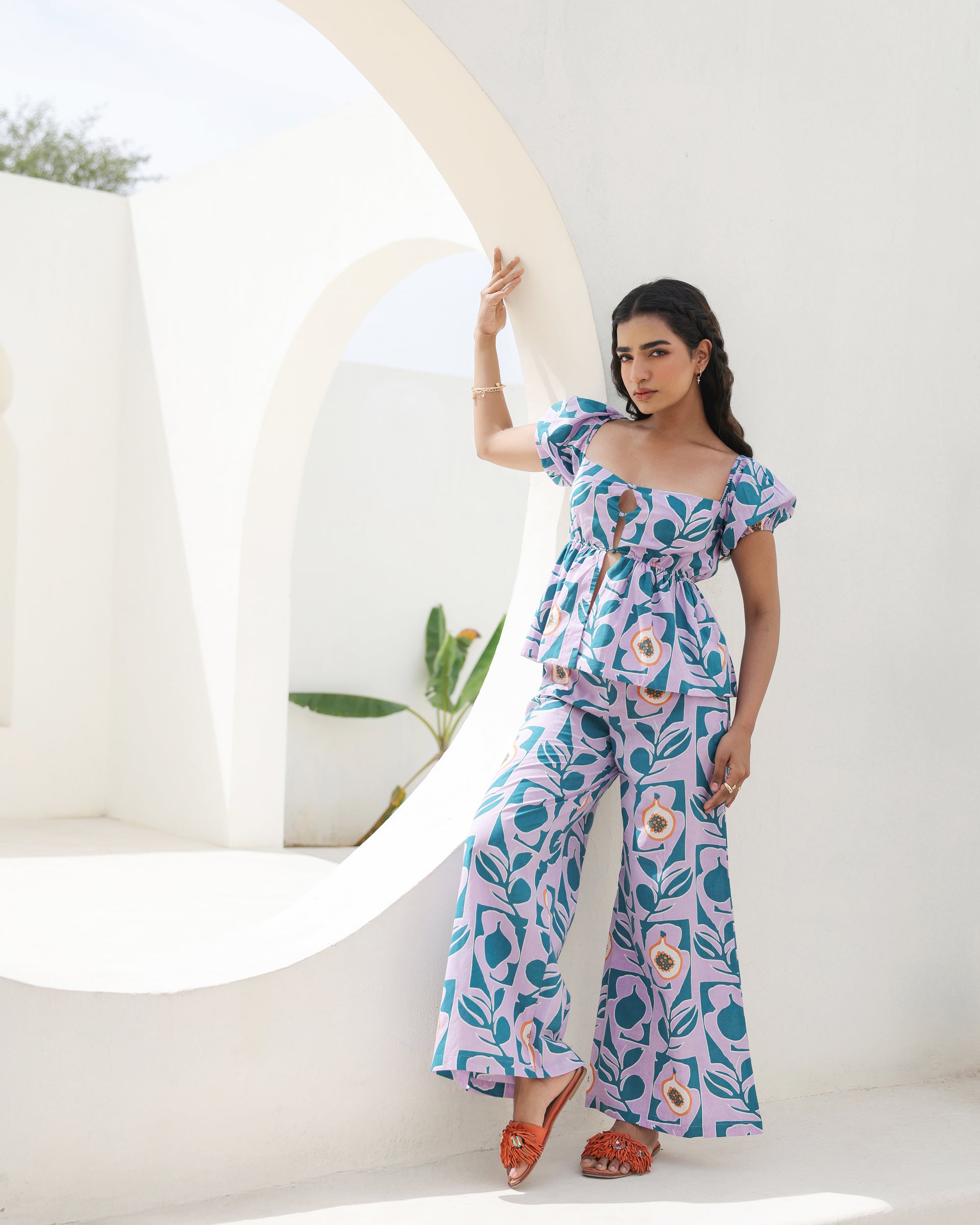 Lilac Orchard Fruit Print Co-Ord Set