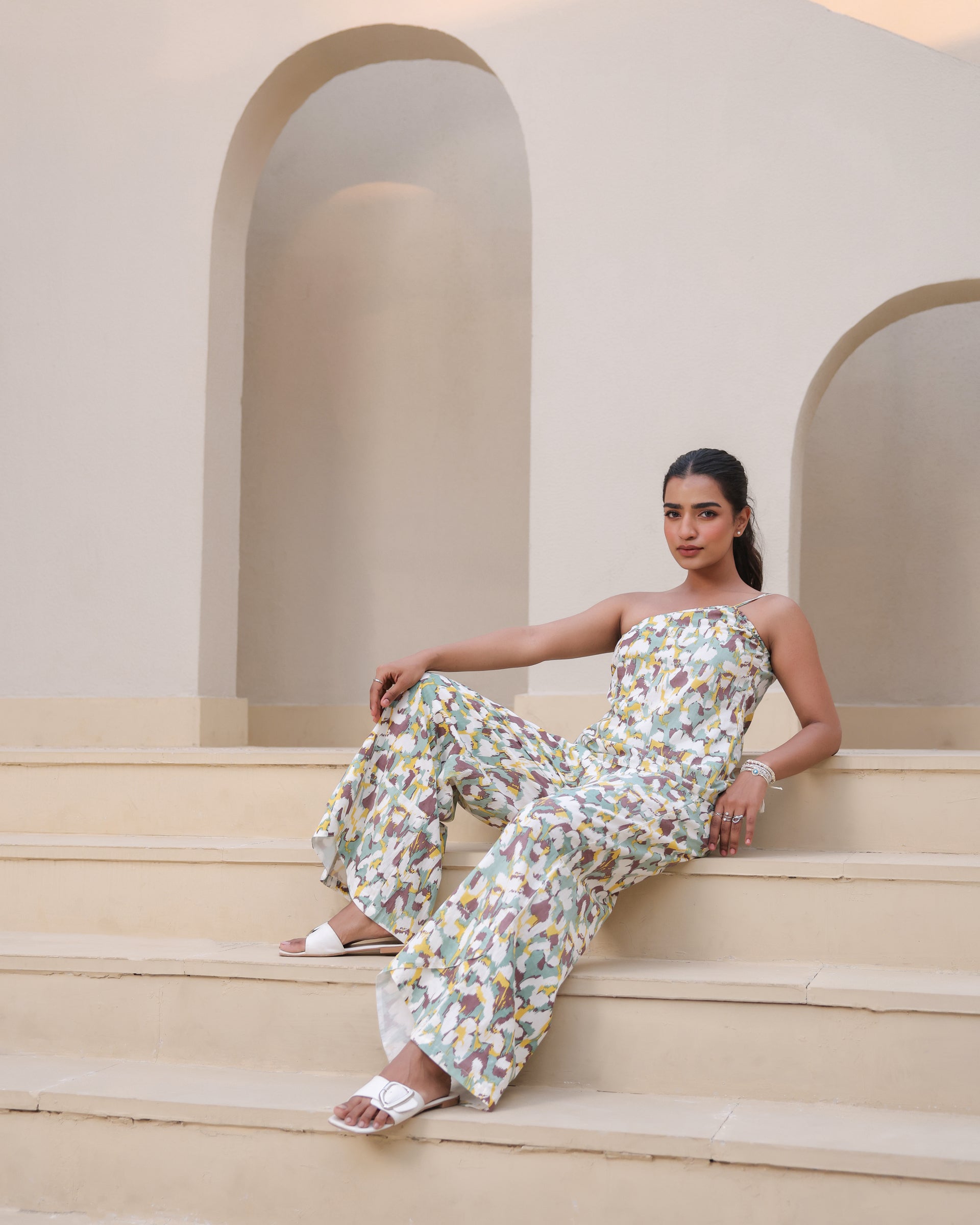 Brushstroke Mirage One-Shoulder Co-Ord Set