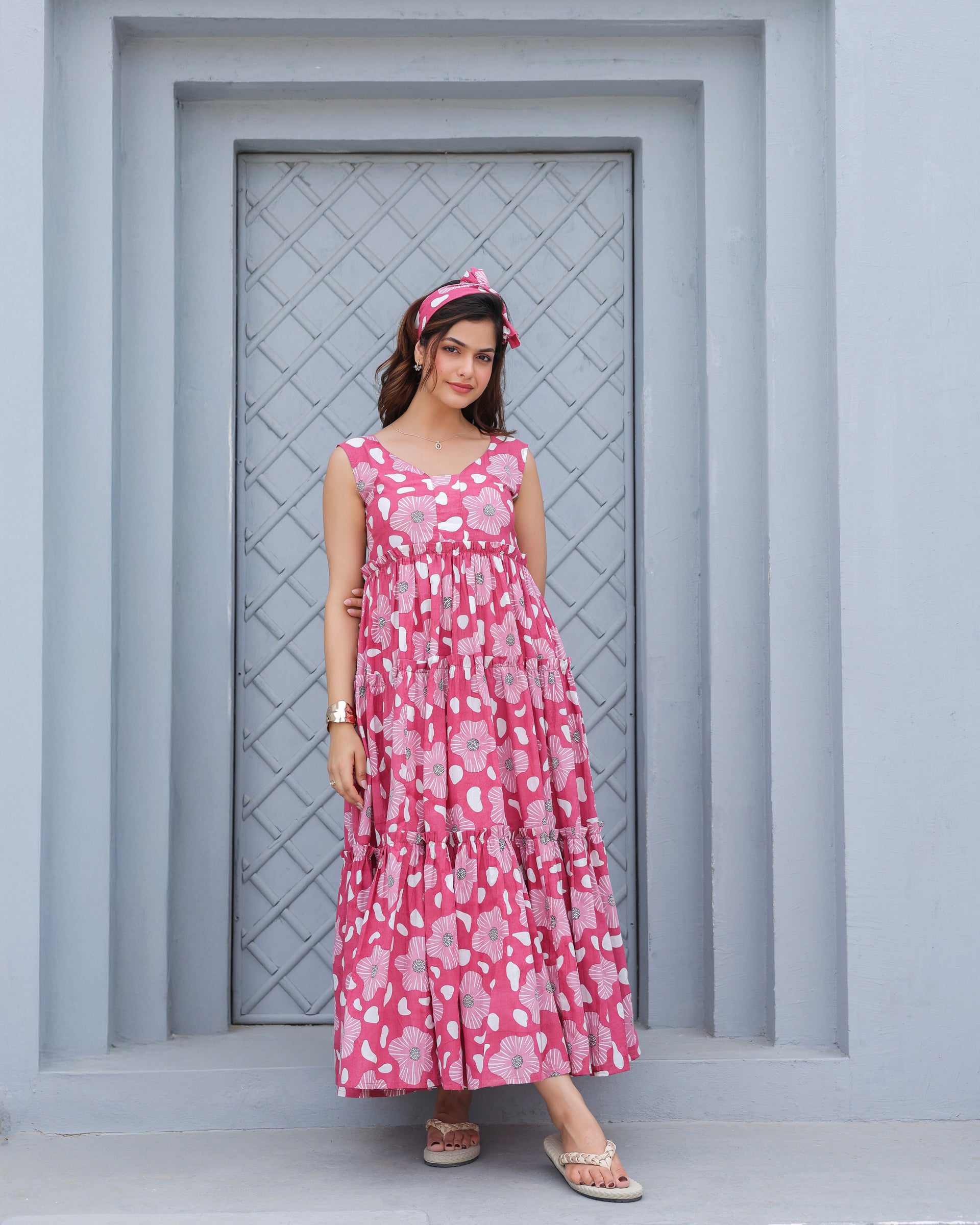 Blush Bloom Tiered Maxi Dress