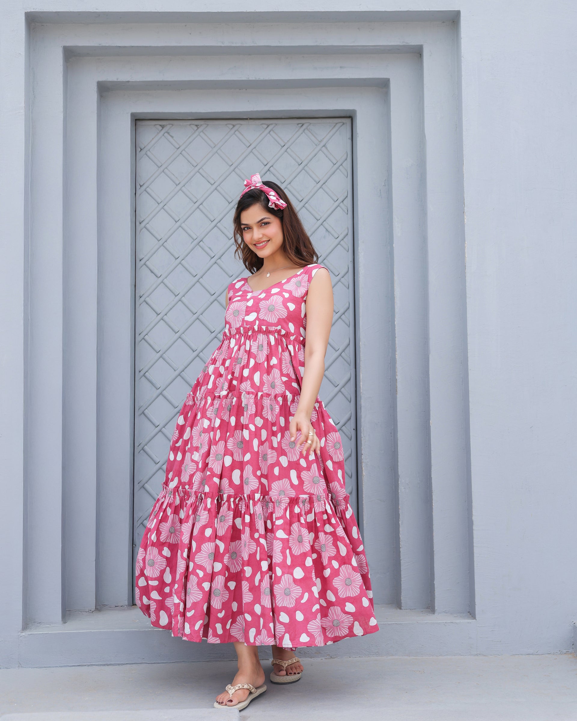 Blush Bloom Tiered Maxi Dress