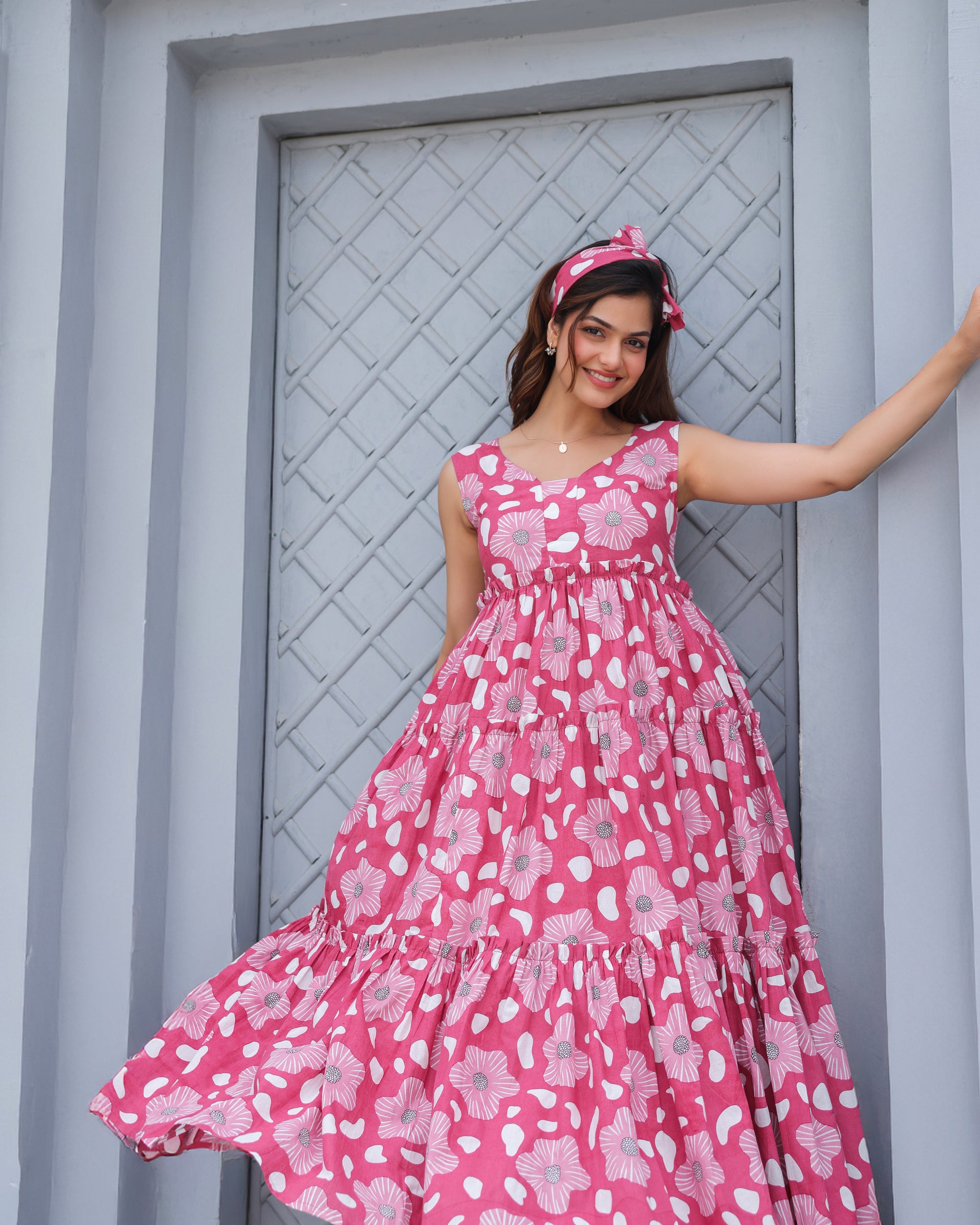 Blush Bloom Tiered Maxi Dress