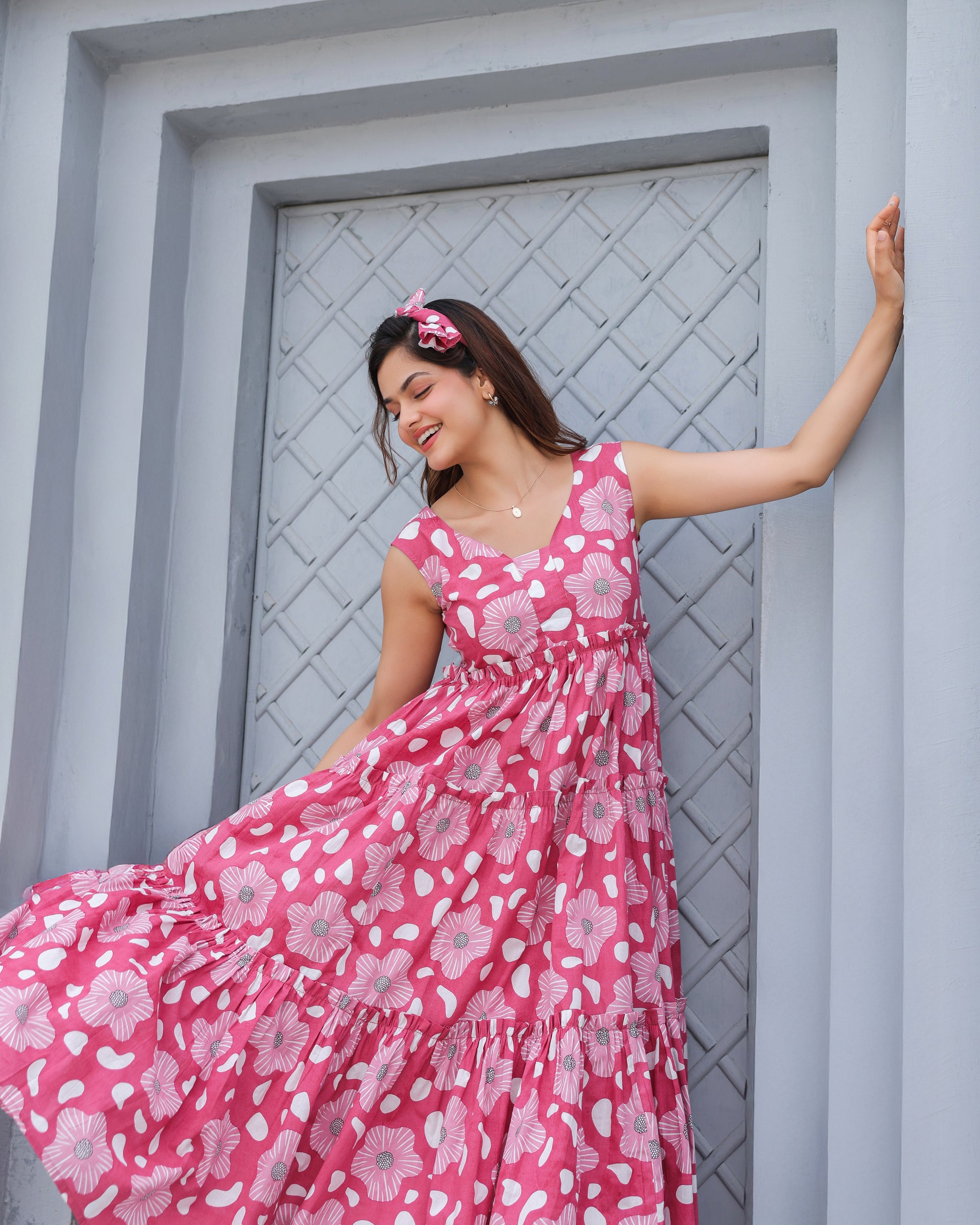 Blush Bloom Tiered Maxi Dress