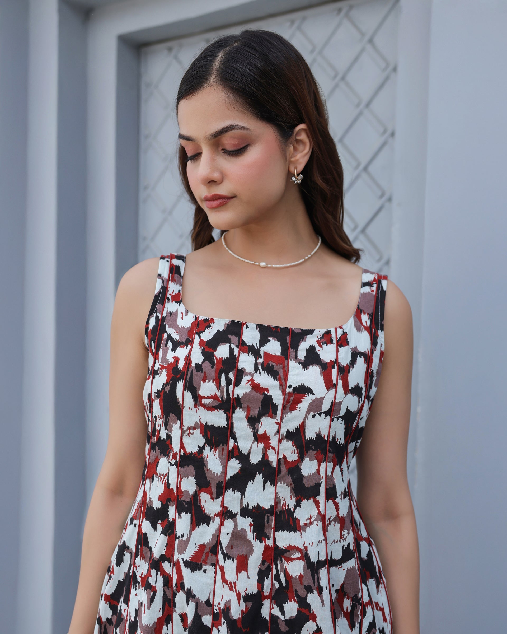 Monochrome Muse Tiered Maxi Dress