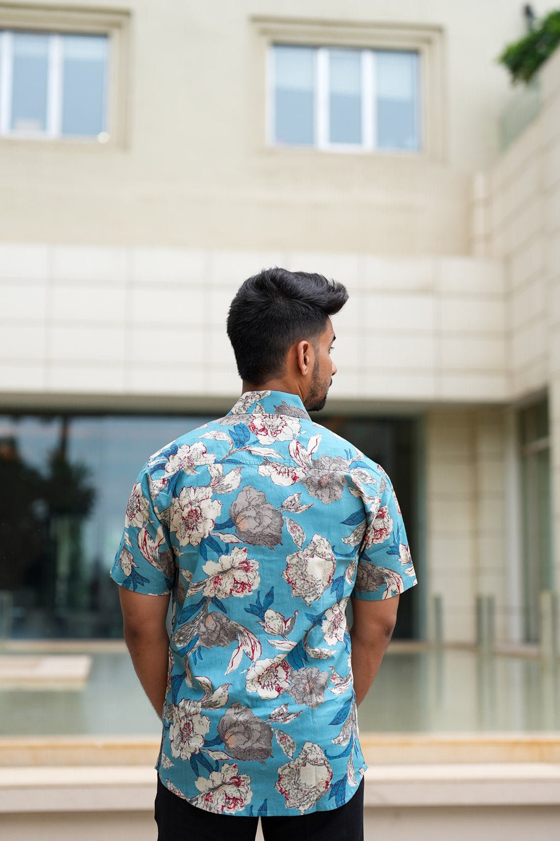 Maldives Blue Monsoon Floral Cotton Shirt