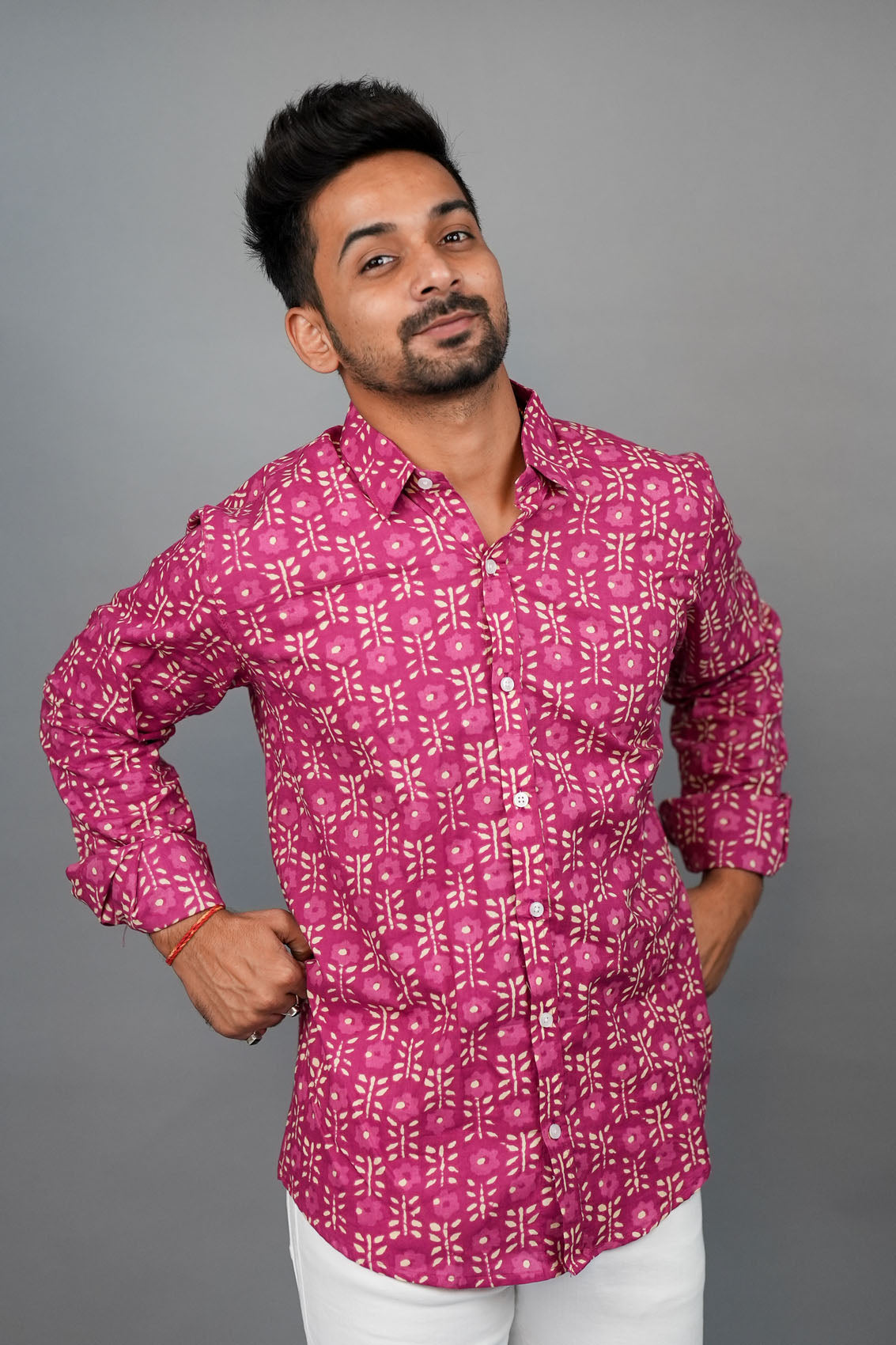 Hot Pink Cotton Shirt