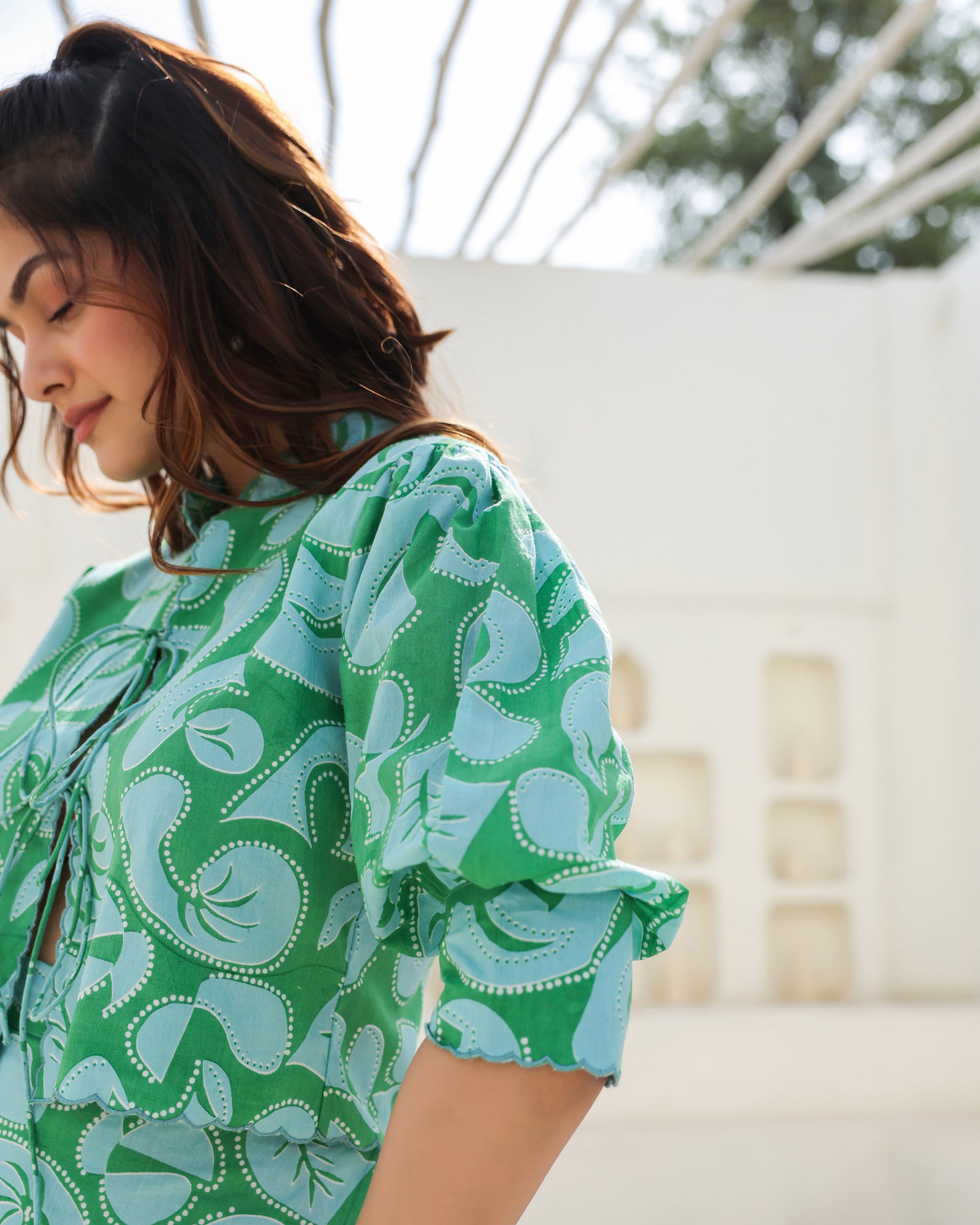 Aqua Swirl Top & Skirt Co-Ord Set