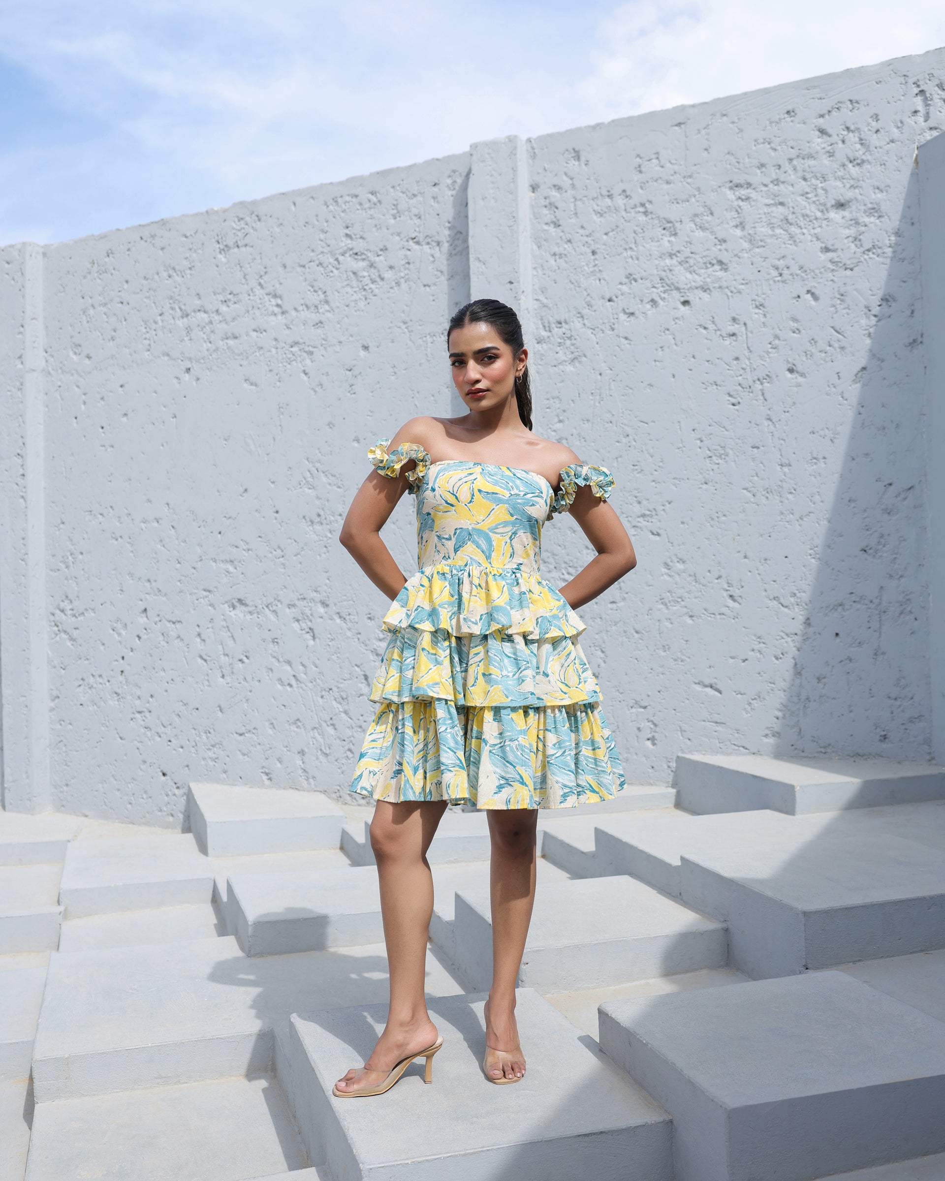 Sunset Breeze Ruffle Tiered Mini Dress