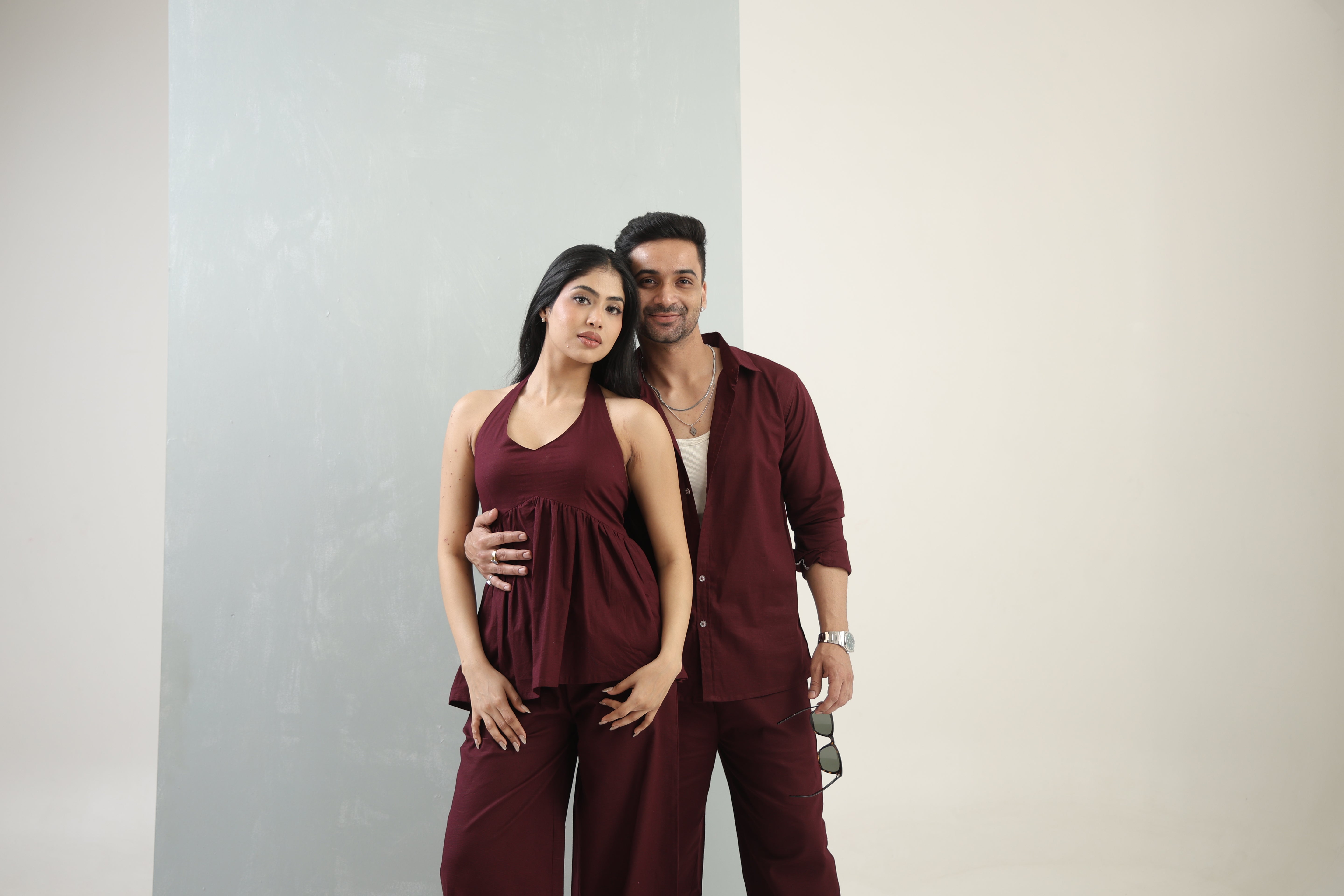 Women's Cherry Red Lace-Back Co-Ord Set