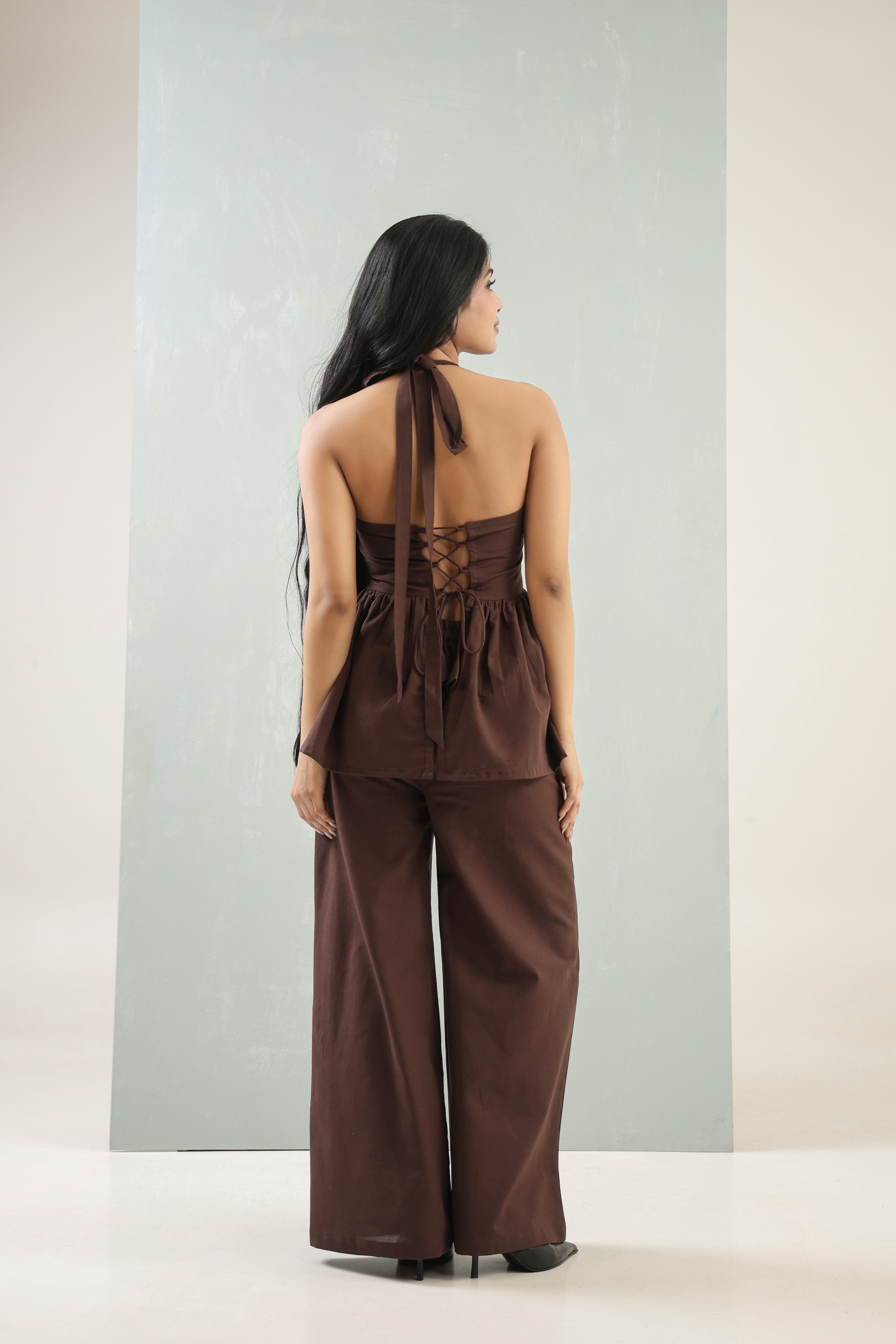 Cocoa Bloom Halter Co-Ord Set