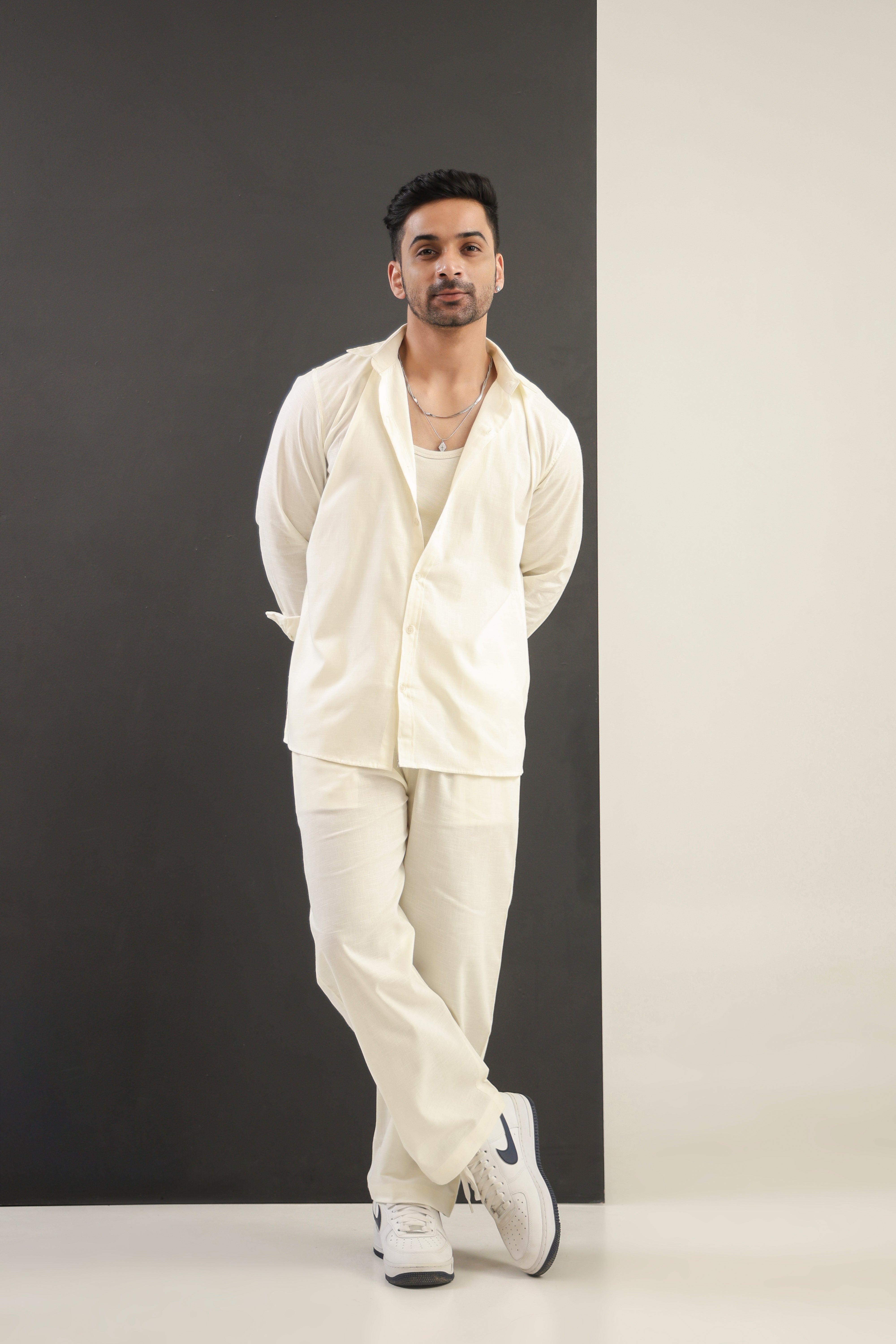 Men's Ivory cloud Sculpted Co-Ord Set
