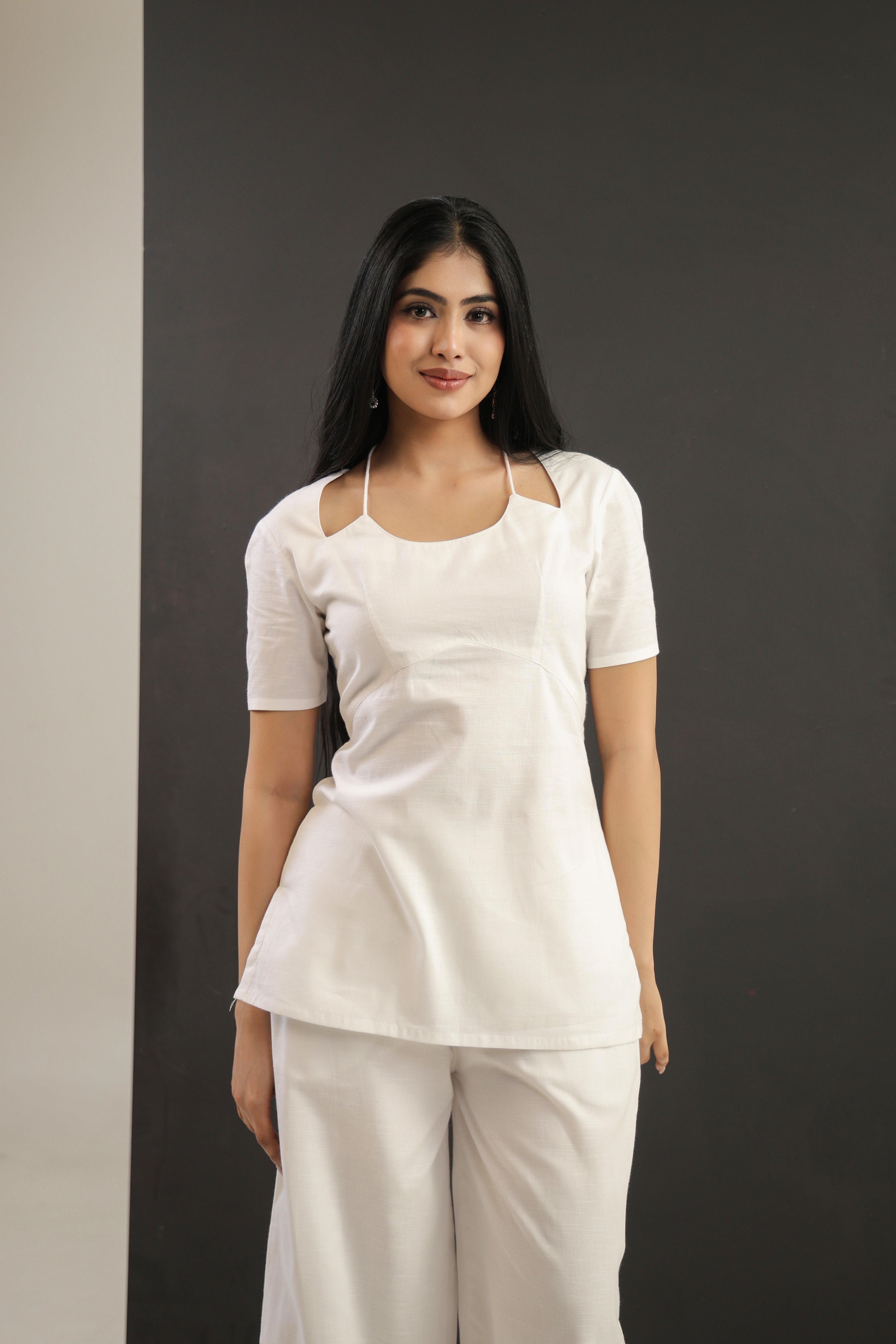 Women's Snow-white Sculpted Co-Ord Set