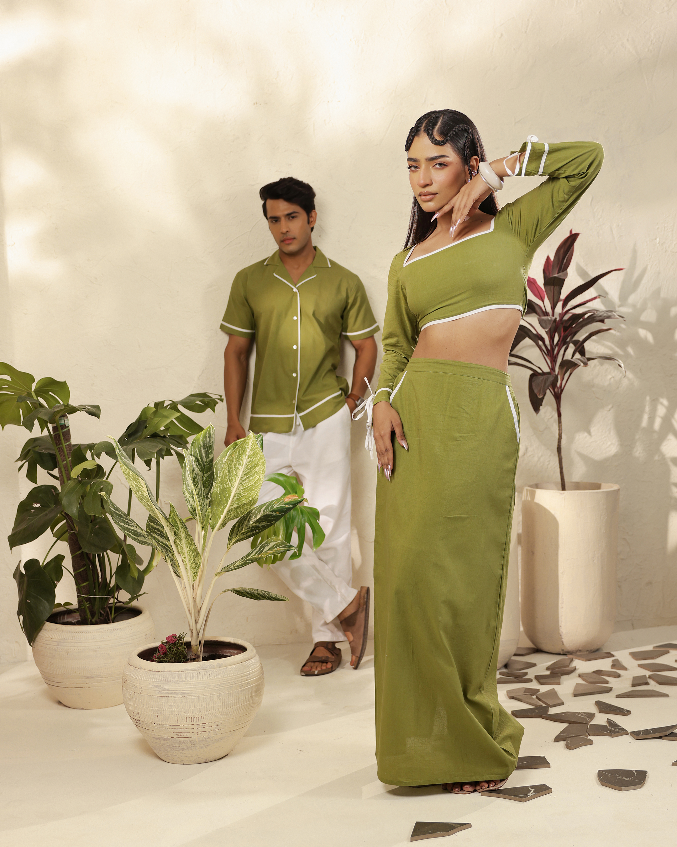 Olive Edge Couple Set