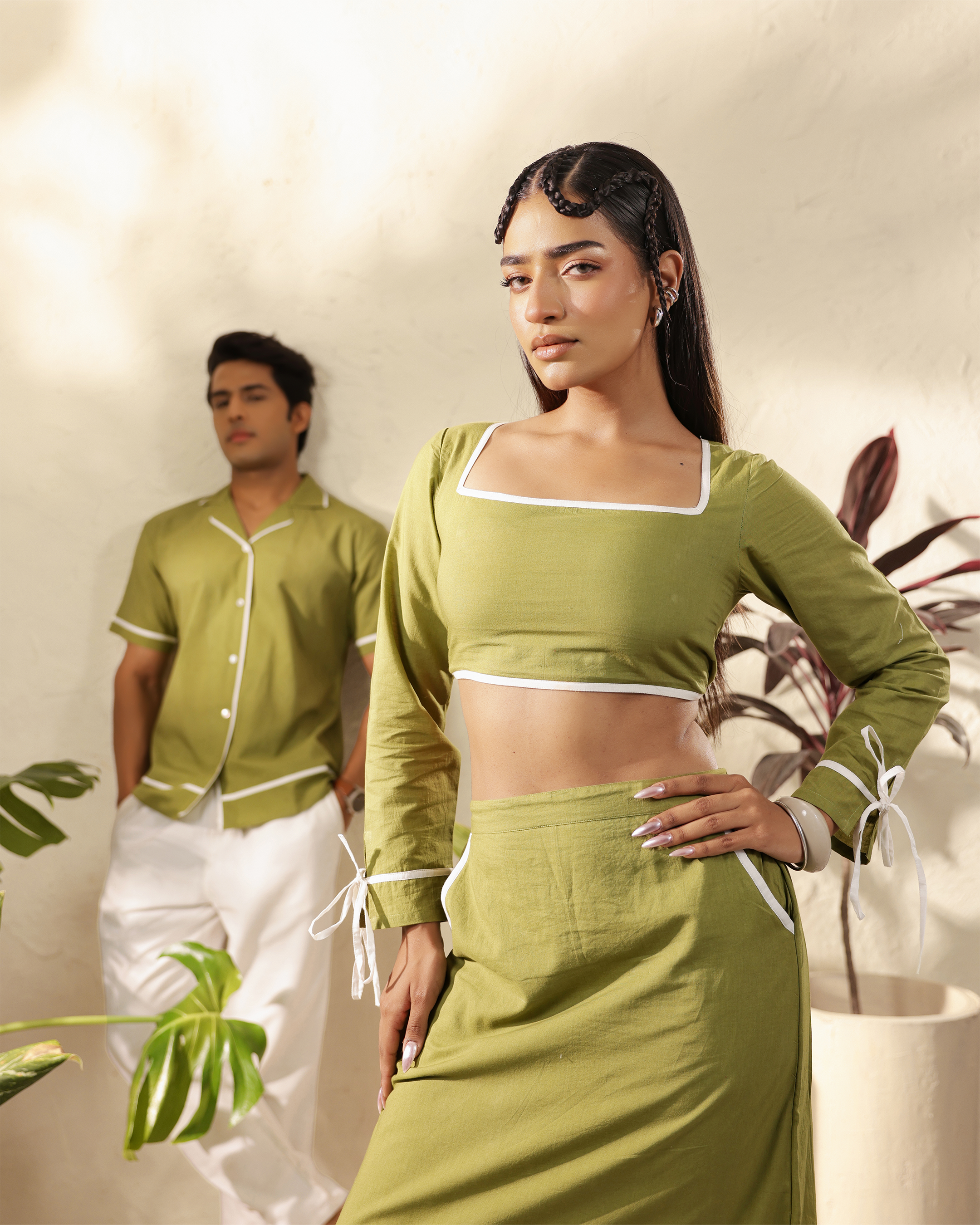 Olive Edge Couple Set