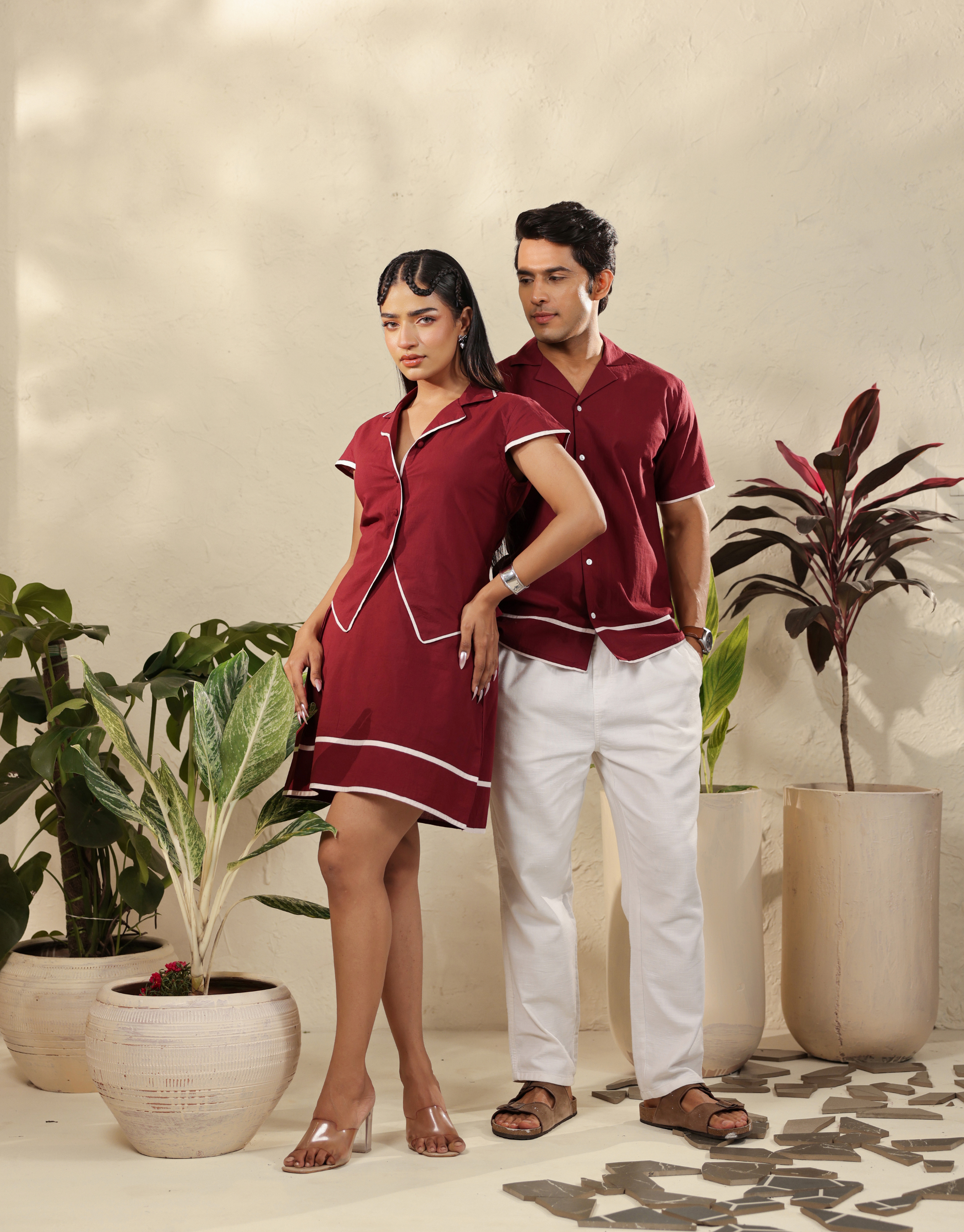 Crimson Chic Couple Co-ord Set