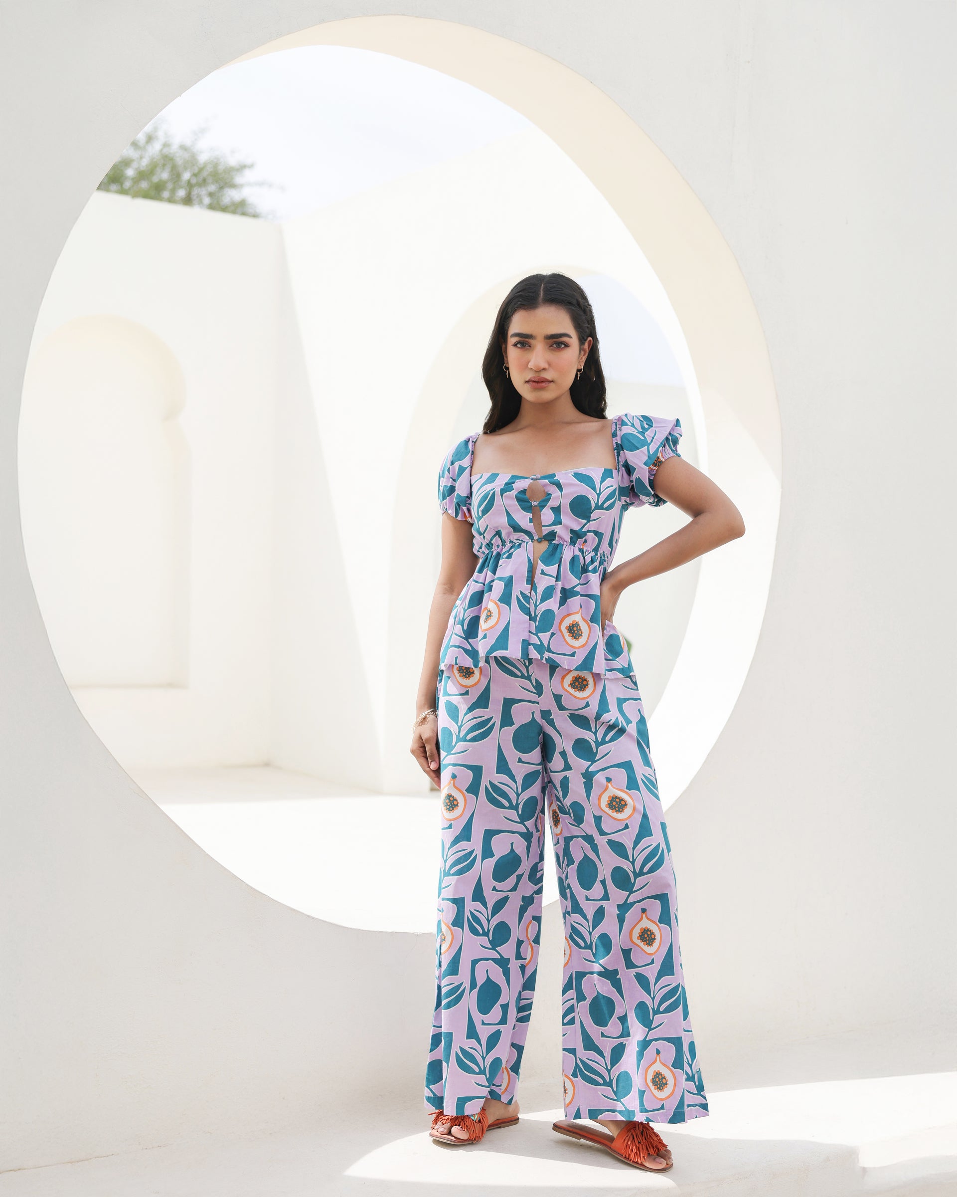 Lilac Orchard Fruit Print Co-Ord Set