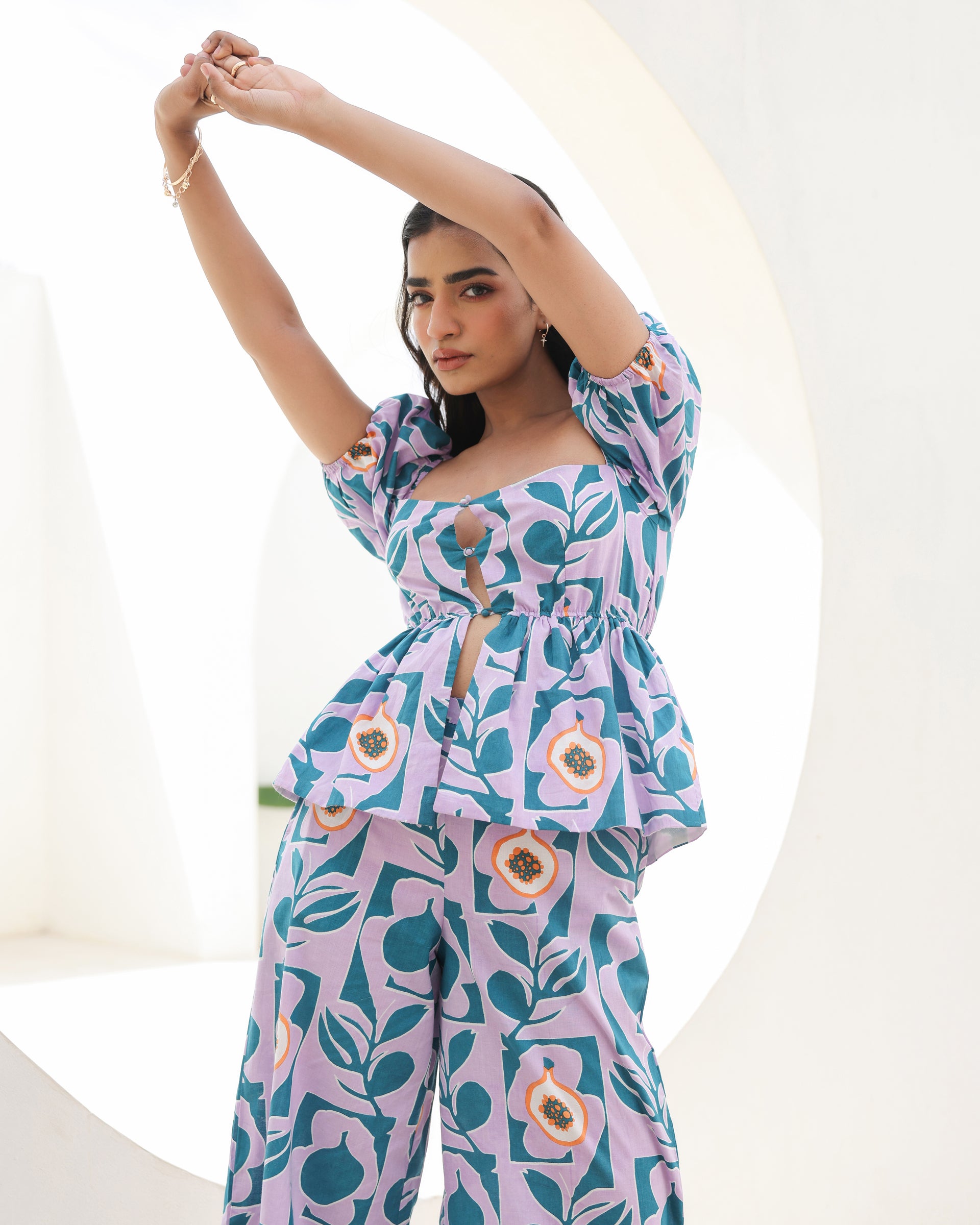 Lilac Orchard Fruit Print Co-Ord Set