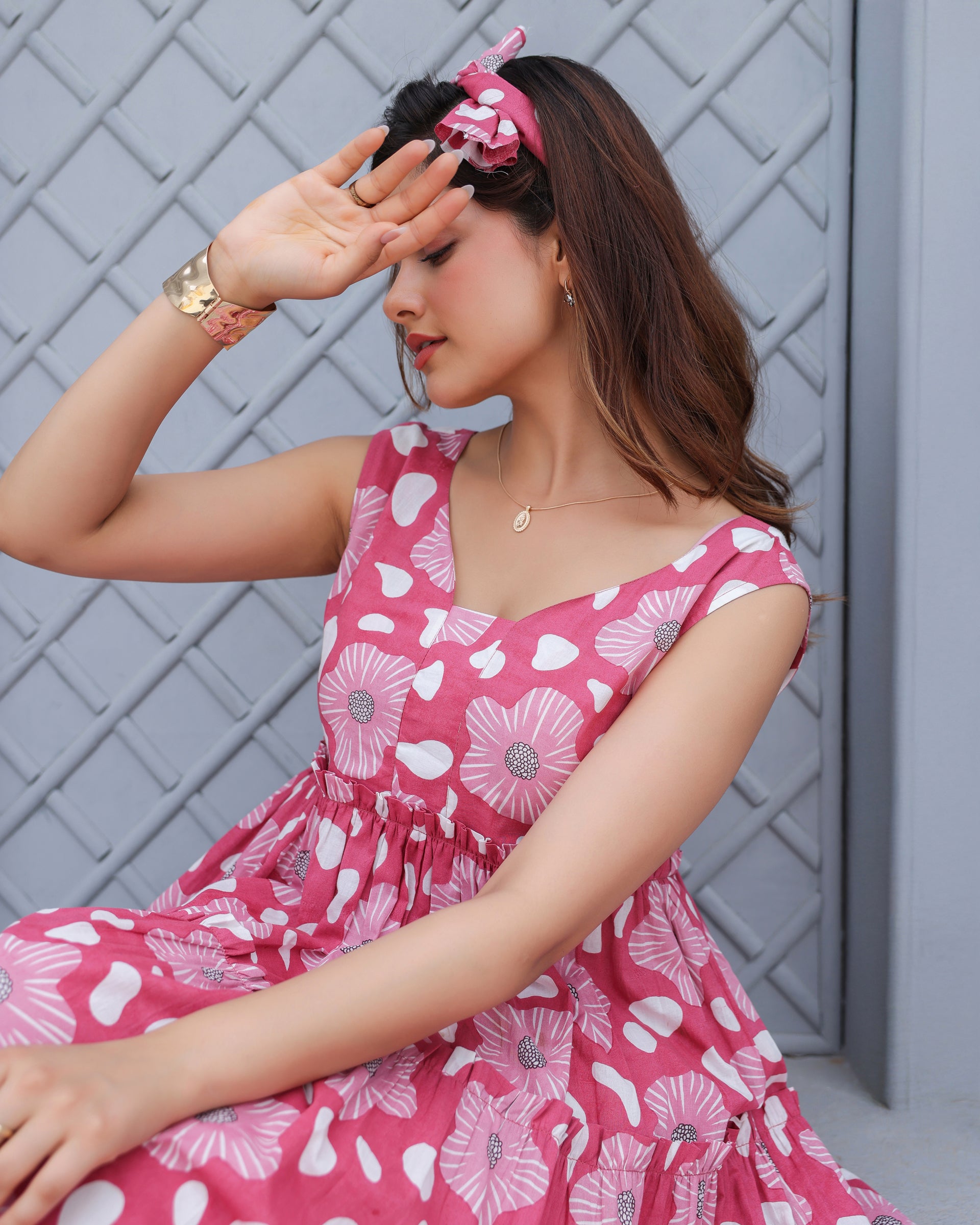 Blush Bloom Tiered Maxi Dress