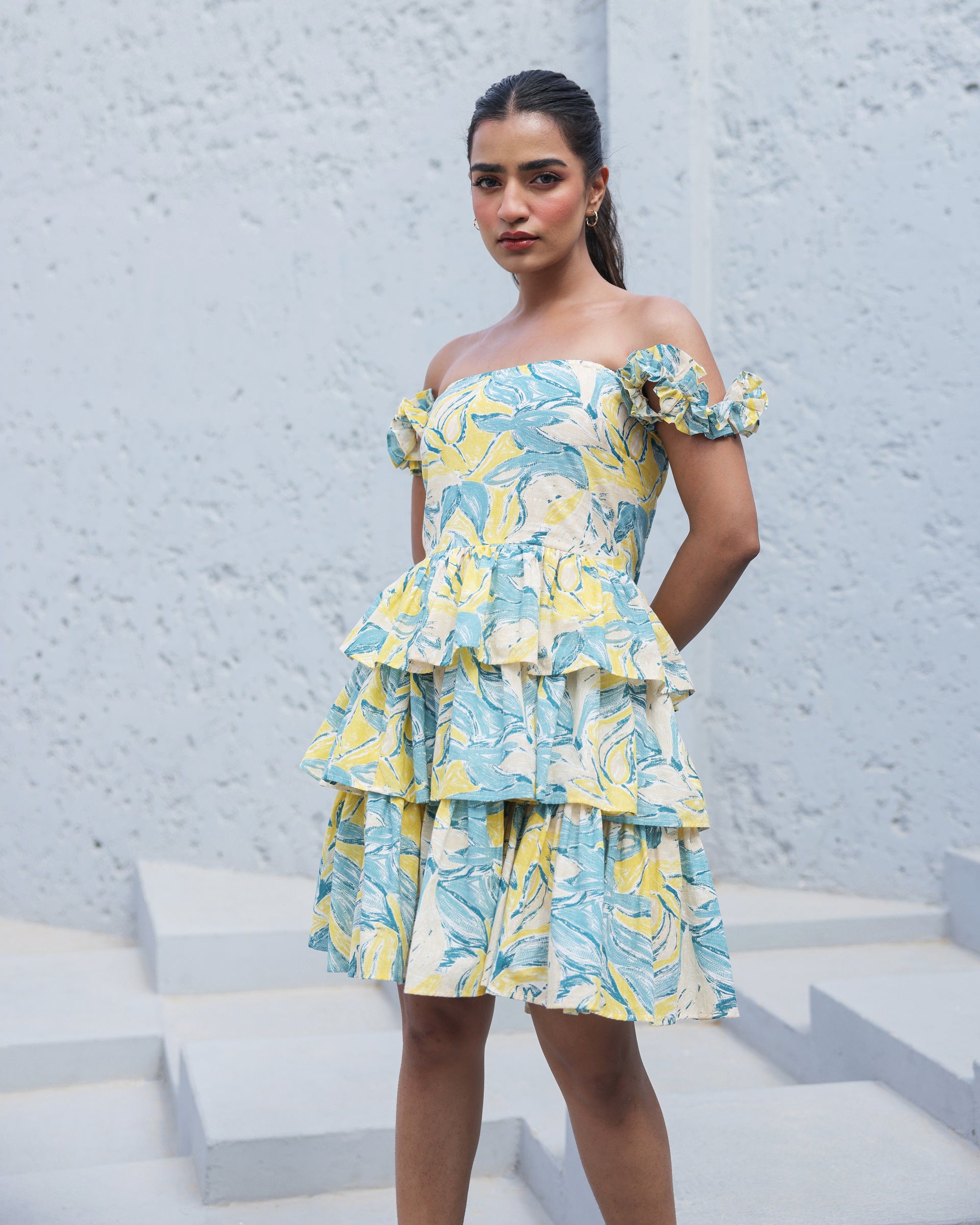 Sunset Breeze Ruffle Tiered Mini Dress